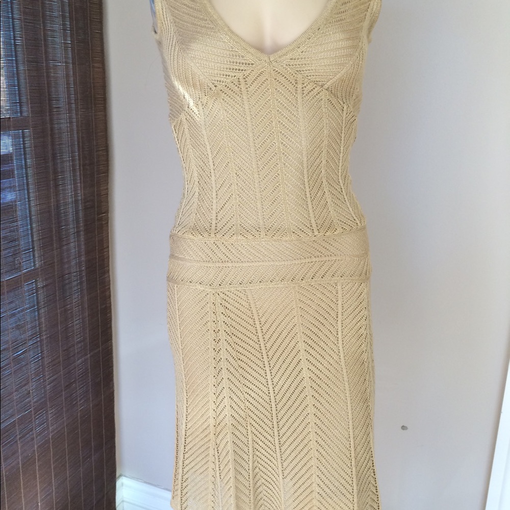 Sleeveless Knit Midi Dress in Beige